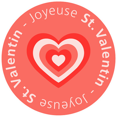 Étiquettes cadeaux adhésives Coeurs effet 3D - Étiquettes cadeaux adhésives-3