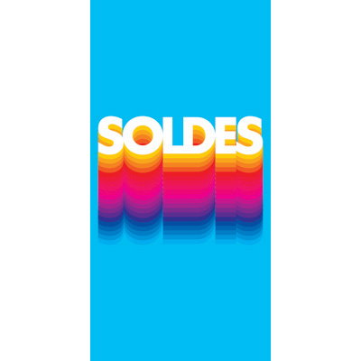 Affiche verticale Soldes Arc-en-ciel 40 x 80 cm - Affiches Soldes