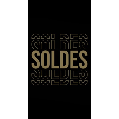 Affiche Soldes pour magasin grand format 80 x 150 cm - Noir/Or - Affiches Soldes