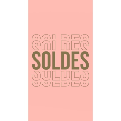 Affiche Soldes pour magasin grand format 80 x 150 cm - Rose/Or - Affiches Soldes