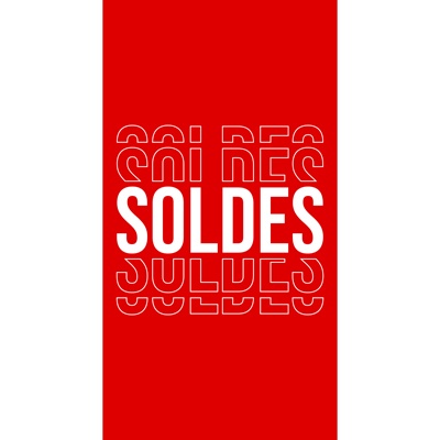Affiche Soldes pour magasin grand format 80 x 150 cm - Rouge/Blanc - Affiches Soldes