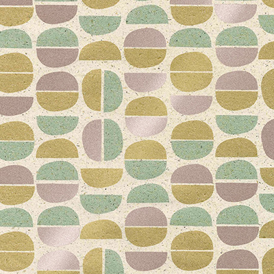 Papier cadeau Art Déco Pastel en herbe 70 cm x 50 m, 65 g/m² - Papiers cadeaux kraft à motifs