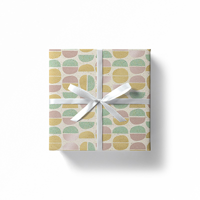 Papier cadeau Art Déco Pastel en herbe 70 cm x 50 m, 65 g/m² - Papiers cadeaux kraft à motifs-3