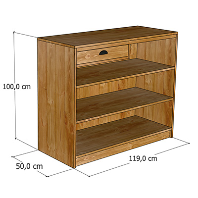 Comptoir caisse 119 x 50 x 100 cm pin massif FSC – Comptoir magasin/boutique - Ligne Authentique-1