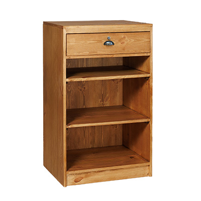 Comptoir caisse bois brun 60 x 50 x 100 cm – Meuble caisse professionnel compact - Ligne Authentique