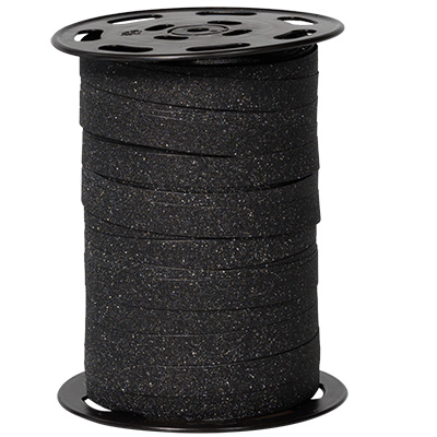 Bolduc noir pailleté 10 mm x 100 m polypropylène - Bolducs unis