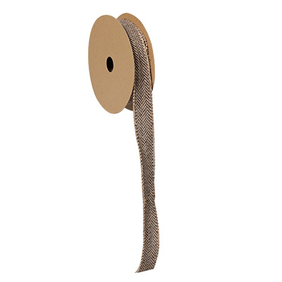 Ruban Chevrons - Marron / Blanc - L 10 m - Rubans tissu, Cordons