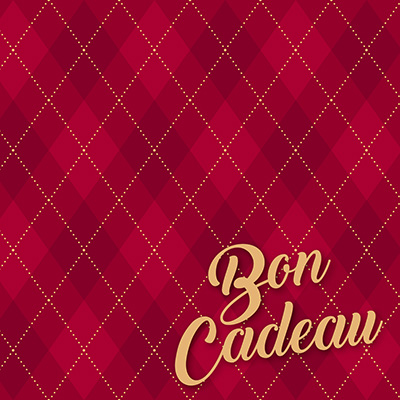 Bon cadeau écossais bordeaux / or / rouge 12 x 12 cm - Paquet de 12 - Bons cadeaux