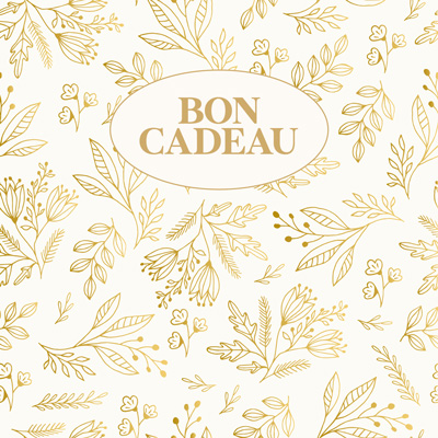 Bon cadeau feuillage or/blanc 12x12 cm avec Enveloppe adhésive – Paquet de 12 - Bons cadeaux