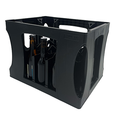 Casier à bouteilles en plastique 20 bières 50 cl noir - Mètres de bières, Emballages pour bouteilles de bières