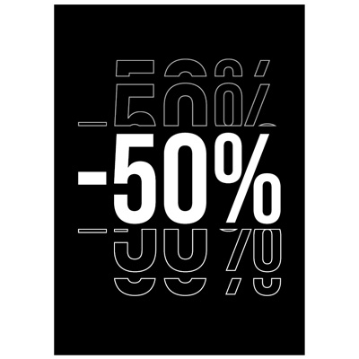 Étiquettes à trou -50% 50 x 70 mm - Paquet de 100 - Étiquettes Soldes