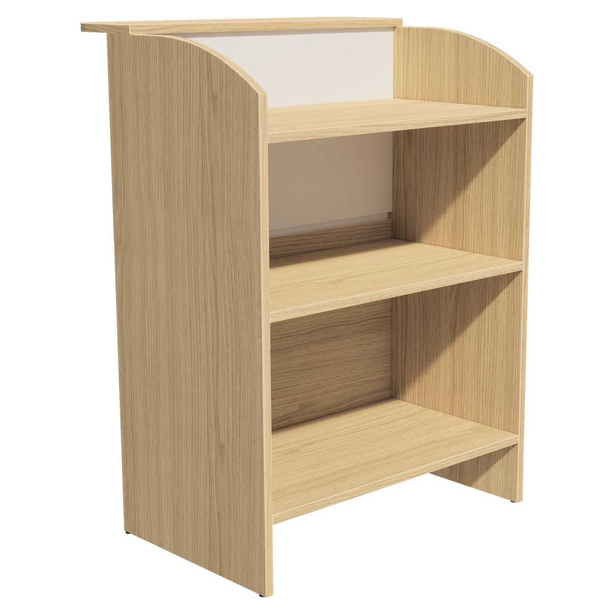 Comptoir d'accueil bois mélaminé Chêne Vincenza L 80 x H 112 cm - Comptoirs Easy-1