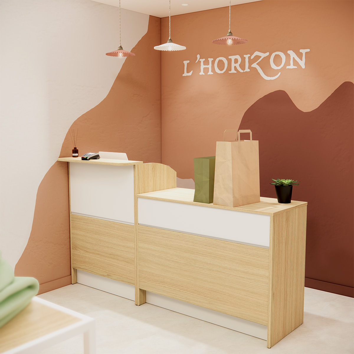 Comptoir d'accueil Chêne Vincenza - L 80 x H 112 cm - Comptoirs Easy-4