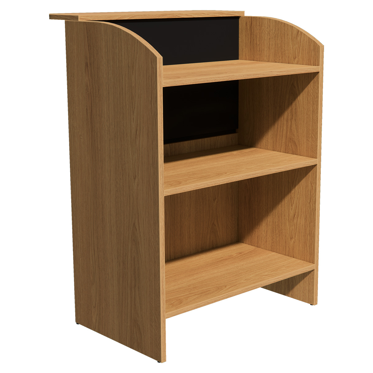 Comptoir d’accueil / Bureau d'accueil mélaminé chêne / noir 80 x 51 x 112 cm - Comptoirs Easy-1