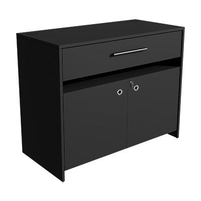Comptoir d'accueil Soft Black - L 110 x P 53 x H 88 cm - Comptoirs Boutique-3
