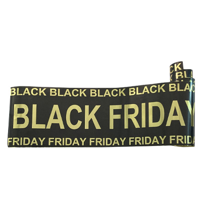 Banderole BLACK FRIDAY noir effet miroir or H 15 cm x L 10 m - Black Friday
