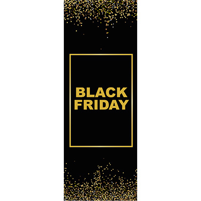 Affiche Black Friday pour vitrine 42 x 115 cm noir / or M1 - Black Friday