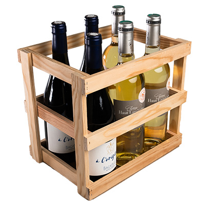 caisse à bouteilles en bois - porte bouteilles de bières en bois 12 bières 33cl / 4 bouteilles de vin - Mètres de bières, Emballages pour bouteilles de bières-1