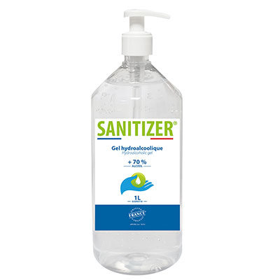 Gel hydroalcoolique - flacon avec pompe - 1 l