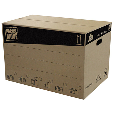 Caisse américaine carton, carton simple cannelure 40x60x40cm, paquet de 20 - Caisses américaines cartons