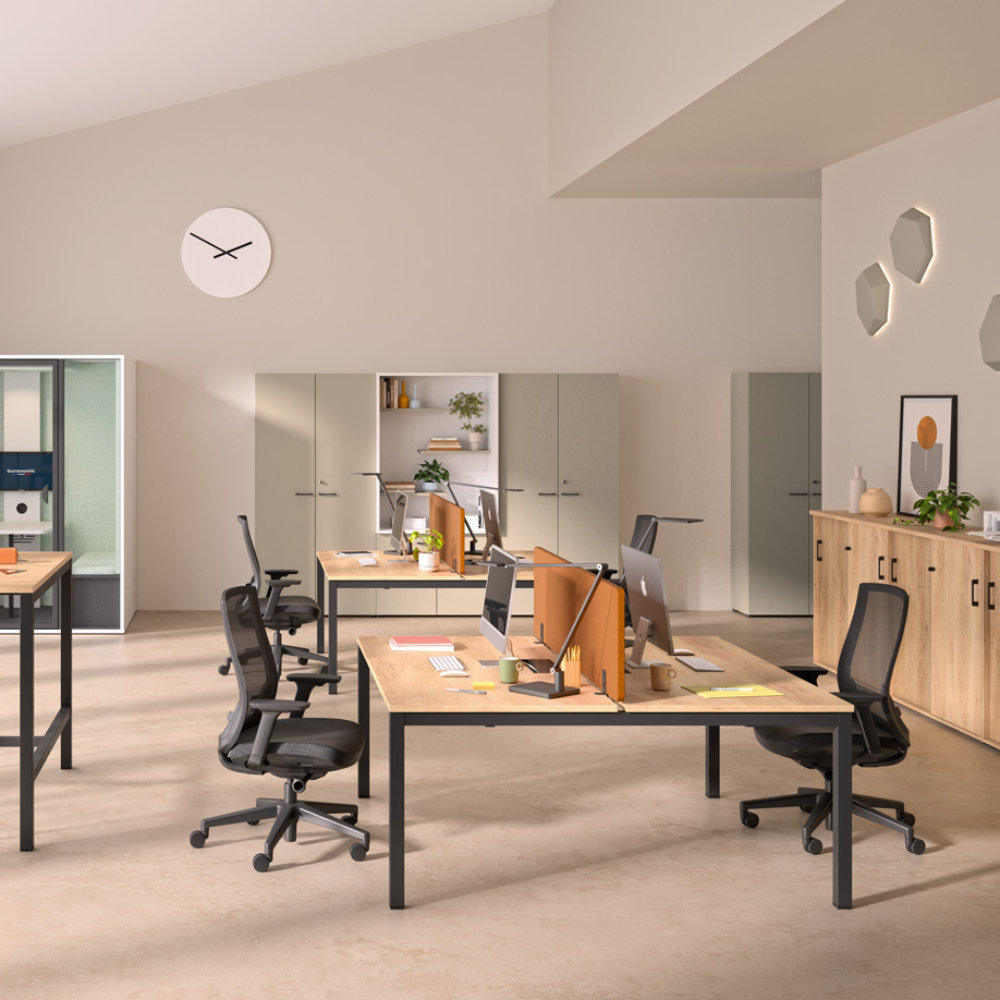 Bureau Astrolite 140 x 80 x H 72 cm noir / nebraska - Buronomic© - Bureaux Astrolite-3