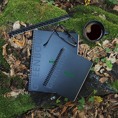 Cahier à spirale Rhodiactive Greenbook 5/5 - A4  - Cahiers et blocs notes-1