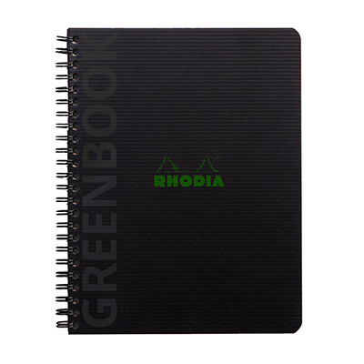 Cahier à spirale Rhodiactive Greenbook 5/5 - A5 - Cahiers et blocs notes