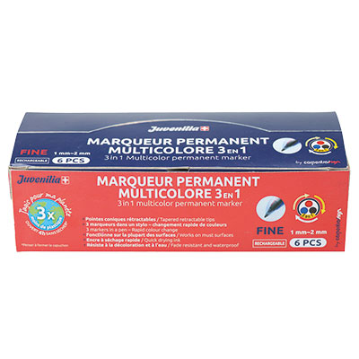 Marqueurs permanents à pointes fines coniques - 3 couleurs  - Marqueurs-1