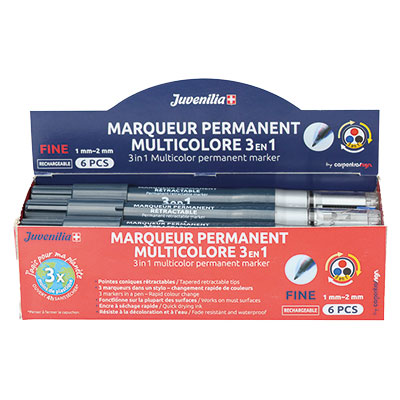 Marqueurs permanents à pointes fines coniques - 3 couleurs  - Marqueurs-2