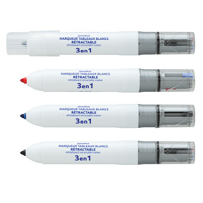 Marqueurs effaçables pour tableau blanc - 3 couleurs - Marqueurs