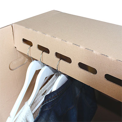 Caisse penderie carton double cannelure 50 x 50 x 120 cm - Housses à vêtements-2