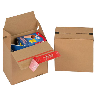 Boîte d'expédition fond auto avec fermeture adhésive Eurobox S - 14,5 x 9,5 x 14 cm - paquet de 20 - Cartons d'expédition, Boîtes d'expédition
