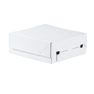 Boîte d'expédition blanche aller-retour fermeture adhésive 23,1x23,9H9,5 cm - Cartons d'expédition, Boîtes d'expédition