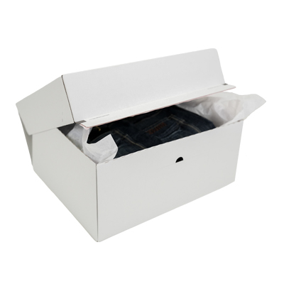 Boîte d'expédition blanche aller-retour fermeture adhésive 44,5x37,9x19,5 cm - Cartons d'expédition, Boîtes d'expédition-3