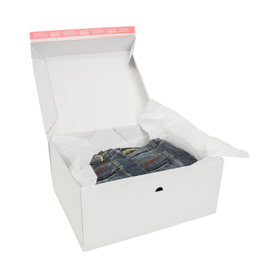 Boîte d'expédition blanche aller-retour fermeture adhésive 44,5x37,9x19,5 cm - Cartons d'expédition, Boîtes carton-4
