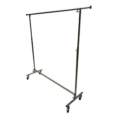 Portant droit L150cm avec tirettes - Hauteur réglable 130 à 230 cm - métal - gris - Portants à vêtements pliants