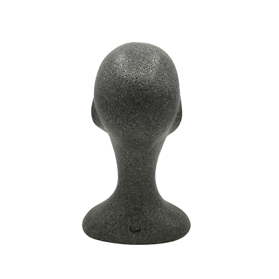 Tête de mannequin femme gris anthracite 54 cm polystyrène expansé - Têtes-2
