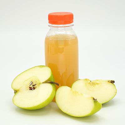 Bouteille ronde en plastique PET transparent avec bouchon orange 250 ml - Bouteilles et pots cylindriques-1