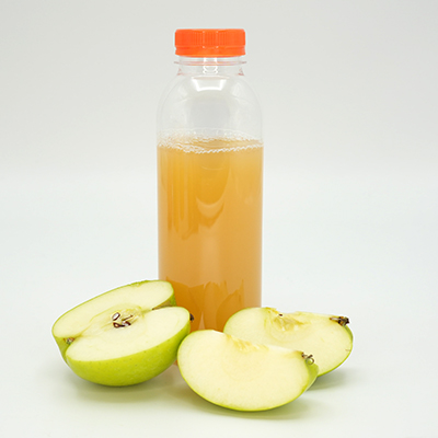 Bouteille ronde en plastique PET transparent avec bouchon orange 500 ml - Bouteilles et pots cylindriques-1