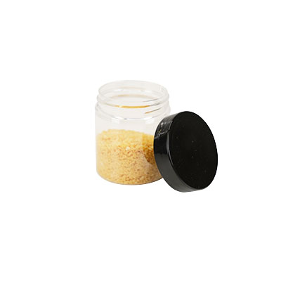 Pot PET cylindrique transparent avec couvercle vissant noir - 75 ml – carton de 616 unités - Bouteilles et pots cylindriques-3