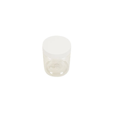 Pot PET cylindrique transparent avec couvercle vissant blanc - 75 ml – carton de 616 unités - Bouteilles et pots cylindriques