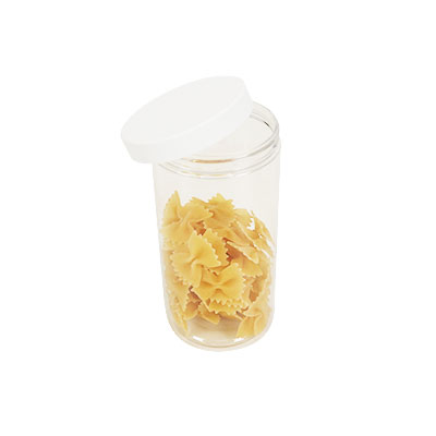 Pot PET cylindrique transparent avec couvercle vissant blanc - 500 ml – carton de 135 unités - Bouteilles et pots cylindriques-2