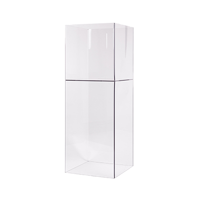 Bac soldeur - Bac à fouille PETG réversible avec tablette fixe et porte-affiches 30 x 30 x 80 cm - Bacs soldeurs