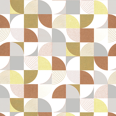 Papier cadeau patchwork seventies 70 cm x25 m 65g/m², gris / brun / blanc - Papier cadeaux couchés à motifs