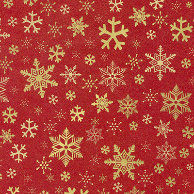 Papier cadeau kraft brun rouge flocons or 70 cm x 50 m 65 g/m² – le rouleau - Papiers cadeaux à motifs