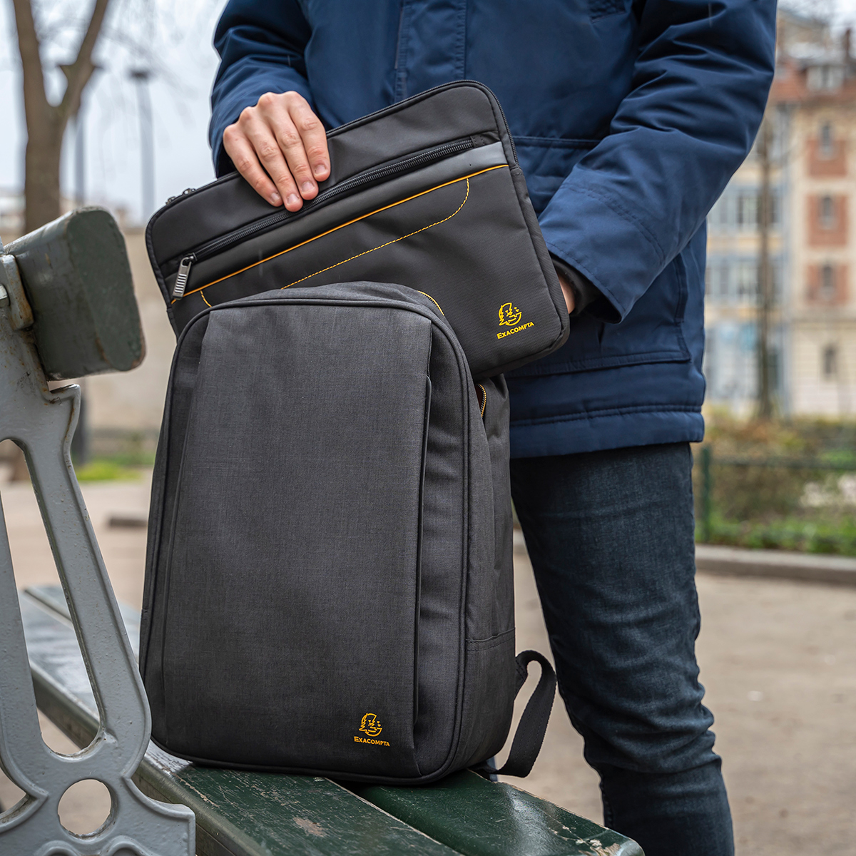 Sac à dos ordinateur 14 pouces Exactive Smart 12L Noir Chiné - Sac à dos business - Porte-blocs et Porte-documents-11