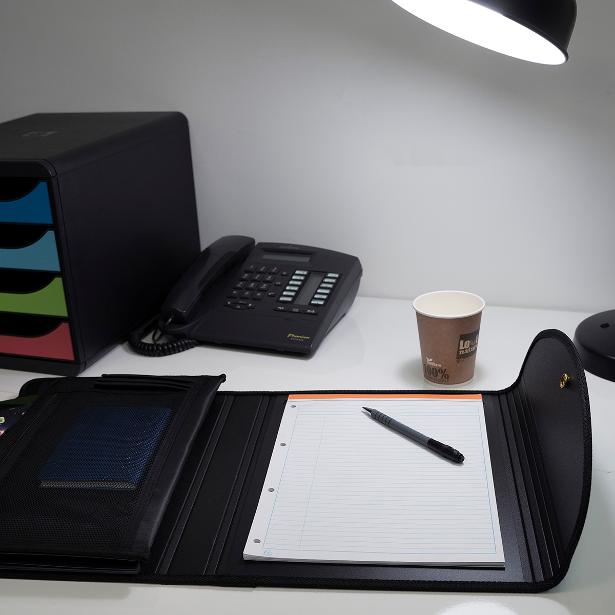 Trieur valisette 6 compartiments Exafolio A4 avec porte-bloc – Trieur conférencier - Noir - Porte-blocs et Porte-documents-6