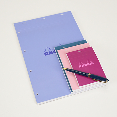 Bloc note agrafé Rhodia Reflets Pastel N°20 Séyès - 80 feuillets - 31,8 x 20,2 cm - Cahiers et blocs notes-9