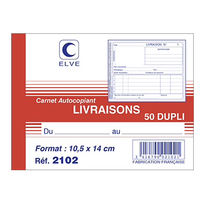 Carnet de livraison Manifold Elve 50 dupli A6 140x105mm - Carnet autocopiant - Livraisons
