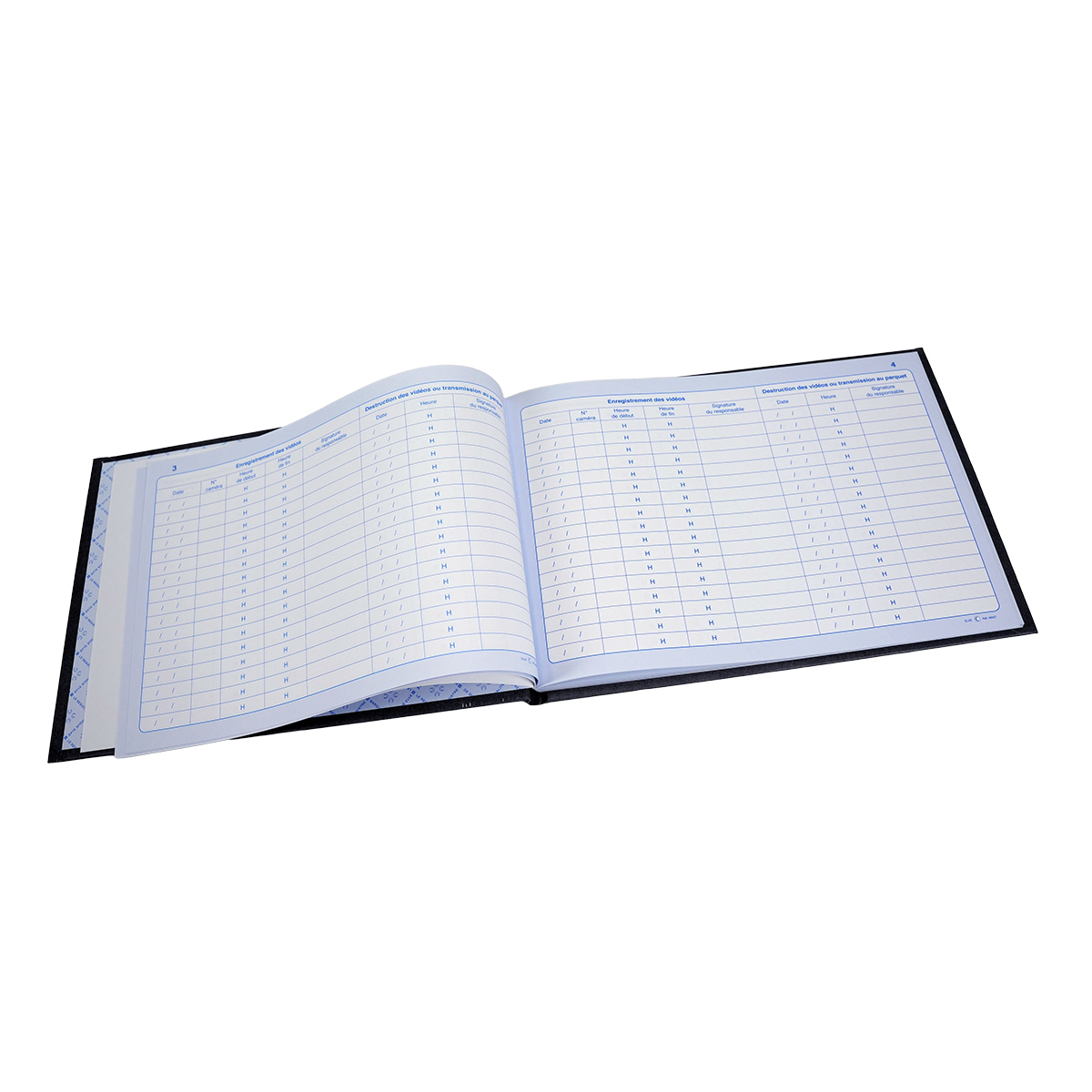 Registre de vidéoprotection A4 paysage 21 x 29,7 cm 104 pages - Registres obligatoires, Signalétique de sécurité-2